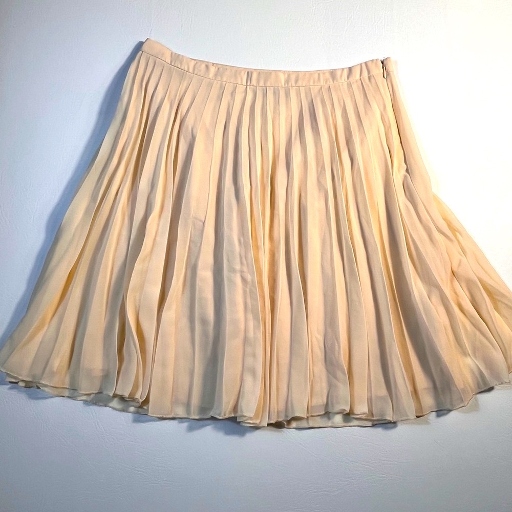 ASOS Cream Pink A-Line Pleated Skirt sz 8